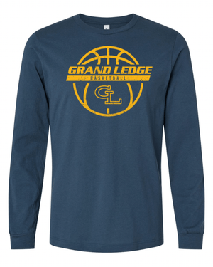 Custom Apparel - Screen Printing - Grand Ledge Basketball - Navy Jersey Long Sleeve Tee - Grand Ledge Basketball - 17171
