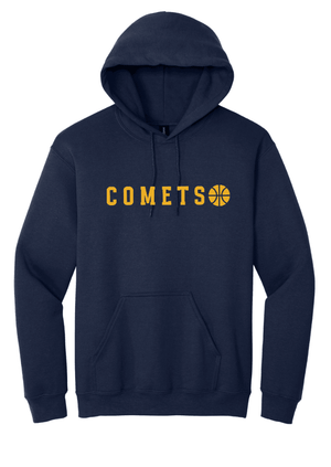 Custom Printed Apparel | Grand Ledge Basketball - Youth & Adult COMETS Hoodie (Navy/Gold) - Grand Ledge BBall OD