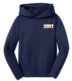Custom Printed Apparel | Grand Ledge Basketball - Youth Navy Performance Hoodie - Grand Ledge Basketball - 18653