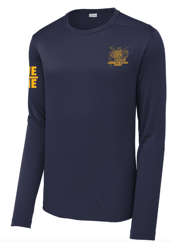 Custom Printed Apparel | Grand Ledge Cross Country Finals - Adult Navy Performance Long Sleeve Tee - GL Cross Country Finals - 18634