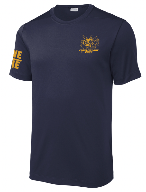 Custom Printed Apparel | Grand Ledge Cross Country Finals - Adult Navy Performance T-Shirt - GL Cross Country Finals - 18634