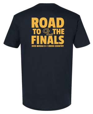 Custom Printed Apparel | Grand Ledge Cross Country Finals - Adult Navy T-Shirt - GL Cross Country Finals - 18634