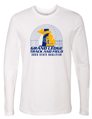 Custom Apparel - Screen Printing - Grand Ledge Track State Qualifiers & Champs - Unisex Long Sleeve Cotton T-Shirt - GL Track State Qualifiers - 17802