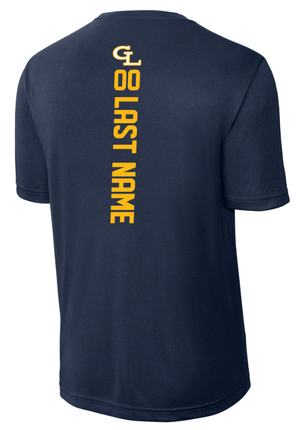 Custom Printed Apparel | Grand Ledge Youth Football - Adult Navy Performance T-Shirt (Name & Number Required) - Grand Ledge Youth Football - 18460