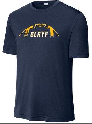Custom Printed Apparel | Grand Ledge Youth Football - Adult Navy Performance T-Shirt (Name & Number Required) - Grand Ledge Youth Football - 18460