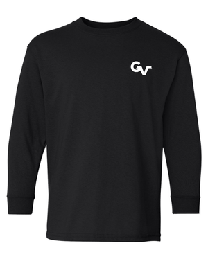 Custom Apparel - Screen Printing - Grand Valley Livestock - Heavy Cotton Youth Long Sleeve Tee (Black / Forest Green) - Grand Valley Livestock - 17568