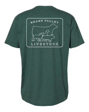 Custom Apparel - Screen Printing - Grand Valley Livestock - Unisex T-Shirt (Forest / Charcoal / Black) - Grand Valley Livestock - 16251