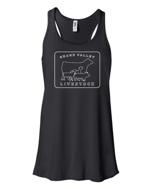 Custom Apparel - Screen Printing - Grand Valley Livestock - Women's Flowy Racerback Tank - Grand Valley Livestock - 17568