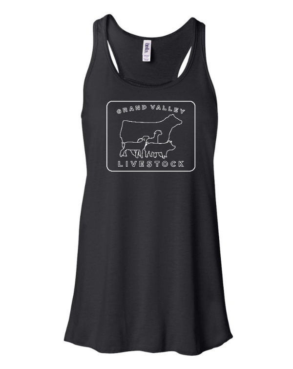 Custom Apparel - Screen Printing - Grand Valley Livestock - Women's Flowy Racerback Tank - Grand Valley Livestock - 17568