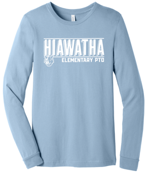 Custom Printed Apparel | Hiawatha Back to School 2025 - Adult Long Sleeve Tee Baby Blue - Hiawatha Back to School 2025 - 18289