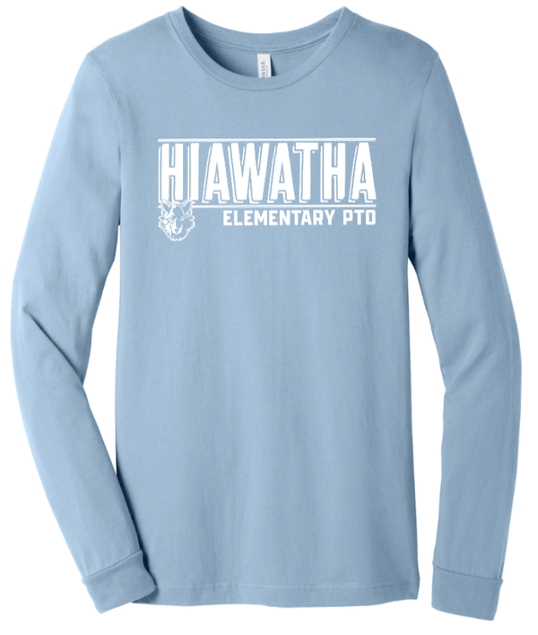 Custom Printed Apparel | Hiawatha Back to School 2025 - Adult Long Sleeve Tee Baby Blue - Hiawatha Back to School 2025 - 18289