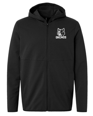 Custom Printed Apparel | Hiawatha Back to School 2025 - Adult Performance Full - Zip Hooded Sweatshirt Black (Wolves Logo/Hiawatha Elementary) - Hiawatha Back to School 2025 - 18289