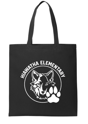 Custom Printed Apparel | Hiawatha Back to School 2025 - Deep Black Cotton Tote Bag - Hiawatha Back to School 2025 - 18289