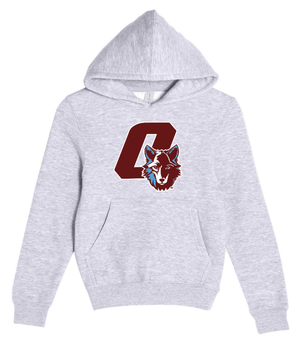 Custom Printed Apparel | Hiawatha Back to School 2025 - Youth Pullover Hooded Sweatshirt Heather Grey - Hiawatha Back to School 2025 - 18289