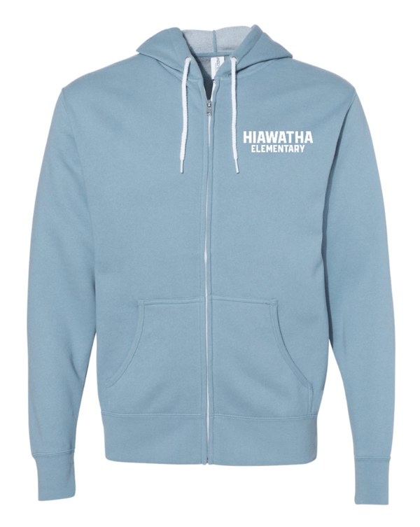 Custom Apparel - Screen Printing - Hiawatha PTO - Adult Unisex Zip Up Hoodie - Hiawatha Elementary - 15326