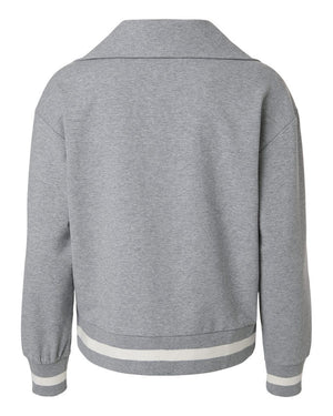 DeWitt Middle School Apparel Quarter Zip Athletic Heather/ Vanilla back view