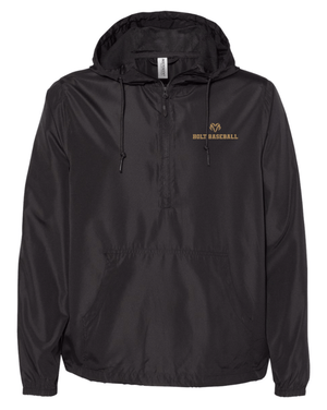Custom Printed Apparel | Holt Baseball 2025 | Adult Unisex Black Quarter - Zip Windbreaker "Badge Design" - Holt Baseball W25 - 18654