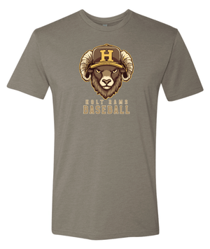 Custom Printed Apparel | Holt Baseball 2025 | Adult Unisex Warm Grey T-Shirt "Design 3" (PERSONALIZATION OPTIONAL) - Holt Baseball W25 - 18654