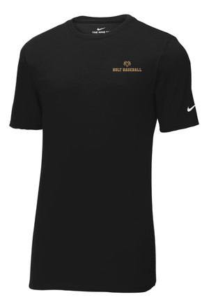 Custom Printed Apparel | Holt Baseball 2025 | Nike Dri - FIT T-Shirt "Badge Design" (Black/Dark Grey) - Holt Baseball W25 - 18654