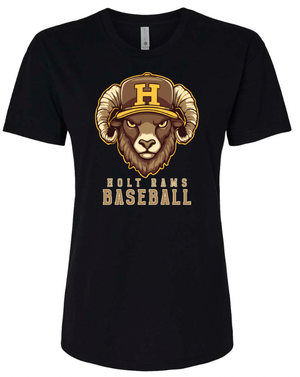 Custom Apparel - Screen Printing - Holt Baseball - Ladies Relaxed Fit T-Shirt (Multiple Color Options) - Holt Baseball - 17510