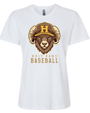 Custom Apparel - Screen Printing - Holt Baseball - Ladies Relaxed Fit T-Shirt (Multiple Color Options) - Holt Baseball - 17510