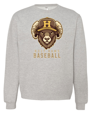 Custom Apparel - Screen Printing - Holt Baseball - Midweight Crewneck Sweatshirt (Multiple Color Options) - Holt Baseball - 17510