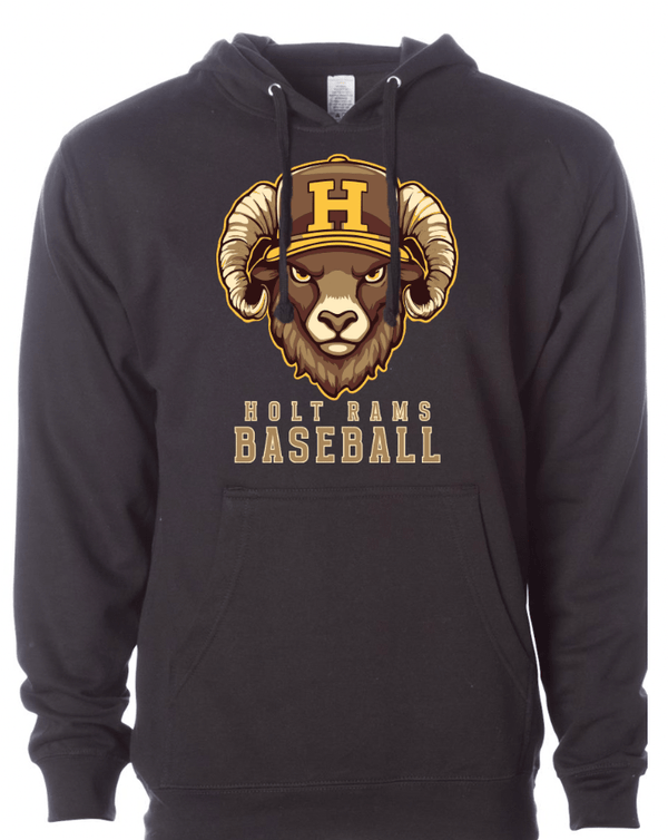 Custom Apparel - Screen Printing - Holt Baseball - Midweight Hoodie (Multiple Color Options) - Holt Baseball - 17510