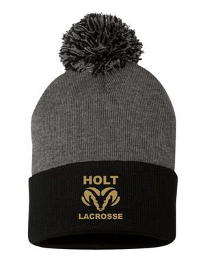 Custom Apparel - Screen Printing - Holt Lacrosse - Pom Pom Cuffed Beanie - Holt Lacrosse Winter - 14981