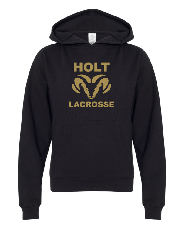 Custom Apparel - Screen Printing - Holt Lacrosse - Youth Mid - weight Hoodie - Holt Lacrosse Winter - 14981