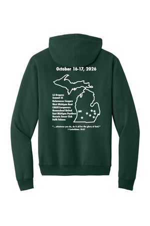 LA Dragons Fall Tournament 2026 Hoodie Dark Green back view