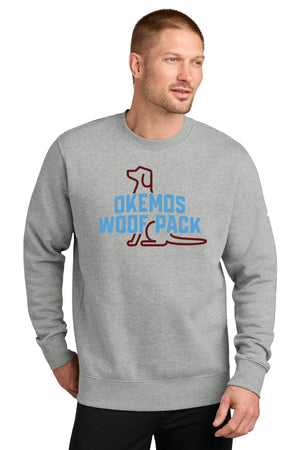Okemos Woof Pack Crewneck Dark Grey Heather front view