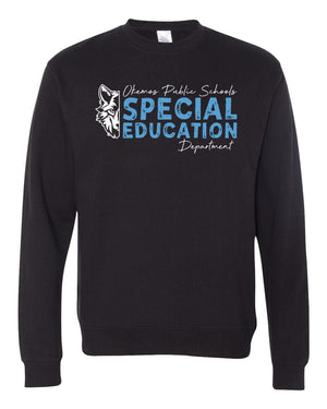 Okemos Special Education Apparel Crewneck Black front view