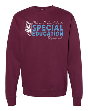 Okemos Special Education Apparel Crewneck Maroon front view