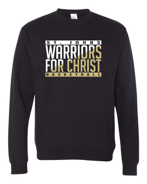 St. Johns Warriors for Christ Crewneck Black front view