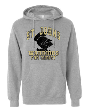 St. Johns Warriors for Christ Hoodie Grey Heather front view