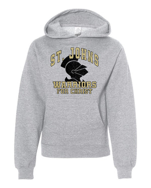 St. Johns Warriors for Christ Hoodie Grey Heather front view