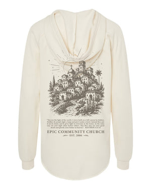 Epic Church 20th Anniversary Hoodie Bone back view