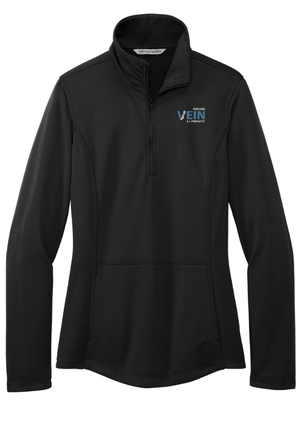 Custom Printed Apparel | Indy Veins - Ladies Smooth Fleece 1/4 Zip *Black / Navy* - Indy Veins OD
