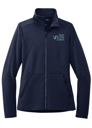 Custom Printed Apparel | Indy Veins - Ladies Stretch Fleece Full Zip *Black / Navy* - Indy Veins OD