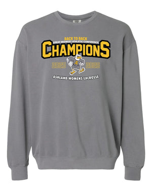 Ashland University Lacrosse Crewneck Grey front view