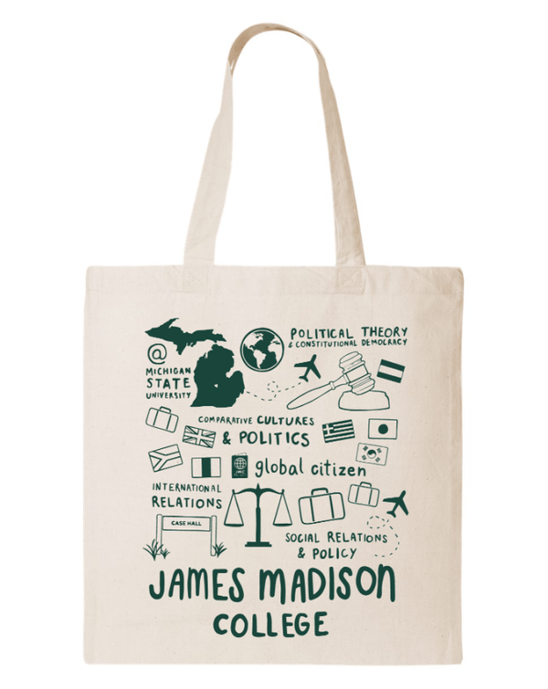 Custom Apparel - Screen Printing - James Madison MSU - Eco Tote (Natral / Forest) - James Madison MSU - 16896