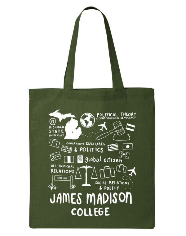 Custom Apparel - Screen Printing - James Madison MSU - Eco Tote (Natral / Forest) - James Madison MSU - 16896