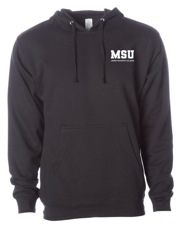 Custom Apparel - Screen Printing - James Madison MSU - Midweight Hooded Sweatshirt (Forest Green / Black) - James Madison MSU - 16896