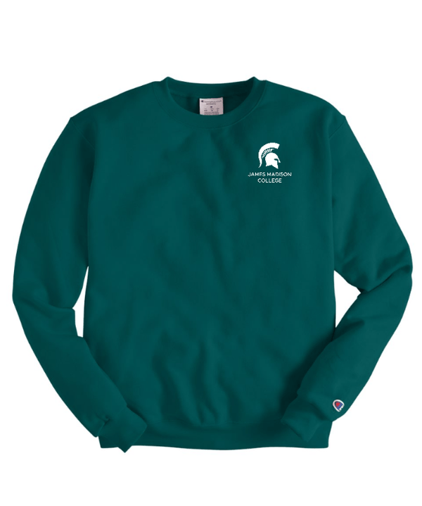 Custom Apparel - Screen Printing - James Madison MSU - Powerblend Crewneck Sweatshirt (Green / Grey / Charcoal) - James Madison MSU - 16896
