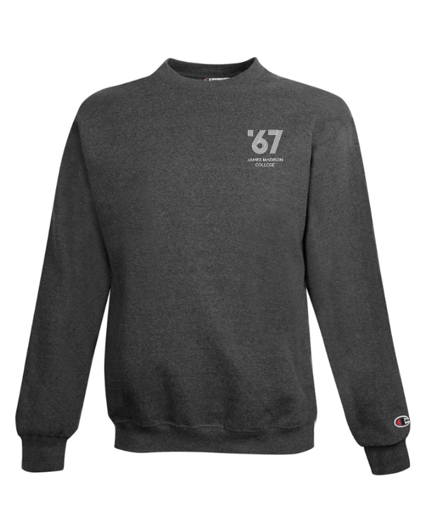 Custom Apparel - Screen Printing - James Madison MSU - Powerblend Crewneck Sweatshirt (Green / Grey / Charcoal) - James Madison MSU - 16896