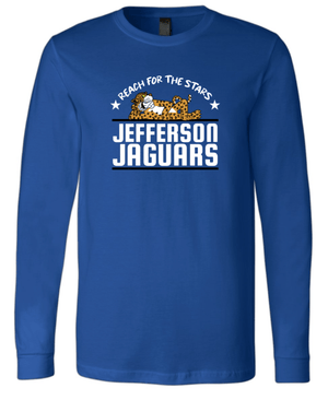 Custom Printed Apparel | Jefferson Elementary Fall 2025 - Adult Long Sleeve Tee (Royal/Ash) - Jefferson Elementary Fall 2025 - 18430