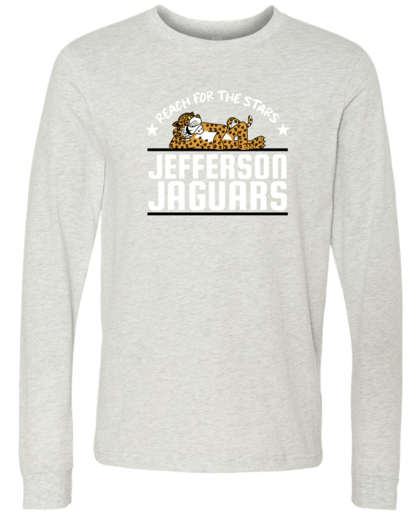 Custom Printed Apparel | Jefferson Elementary Fall 2025 - Adult Long Sleeve Tee (Royal/Ash) - Jefferson Elementary Fall 2025 - 18430