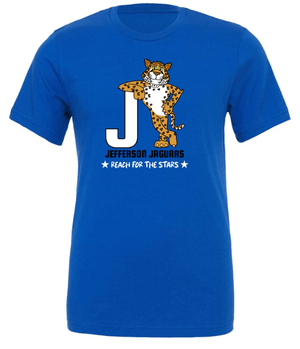 Custom Printed Apparel | Jefferson Elementary Fall 2025 - Adult T-Shirt (Royal/Ash) - Jefferson Elementary Fall 2025 - 18430