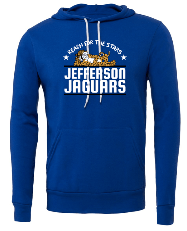 Custom Printed Apparel | Jefferson Elementary Fall 2025 - Royal Adult Fleece Hoodie Sweatshirt - Jefferson Elementary Fall 2025 - 18430