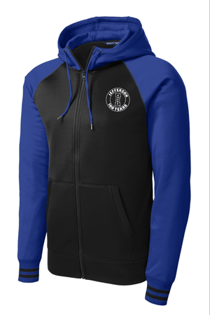 Custom Apparel - Screen Printing - Jefferson - Unisex Royal/Black Full Zip Hoodie - Jefferson - 15069
